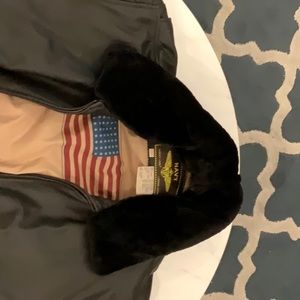 New without Tags Leather Bomber Jacket